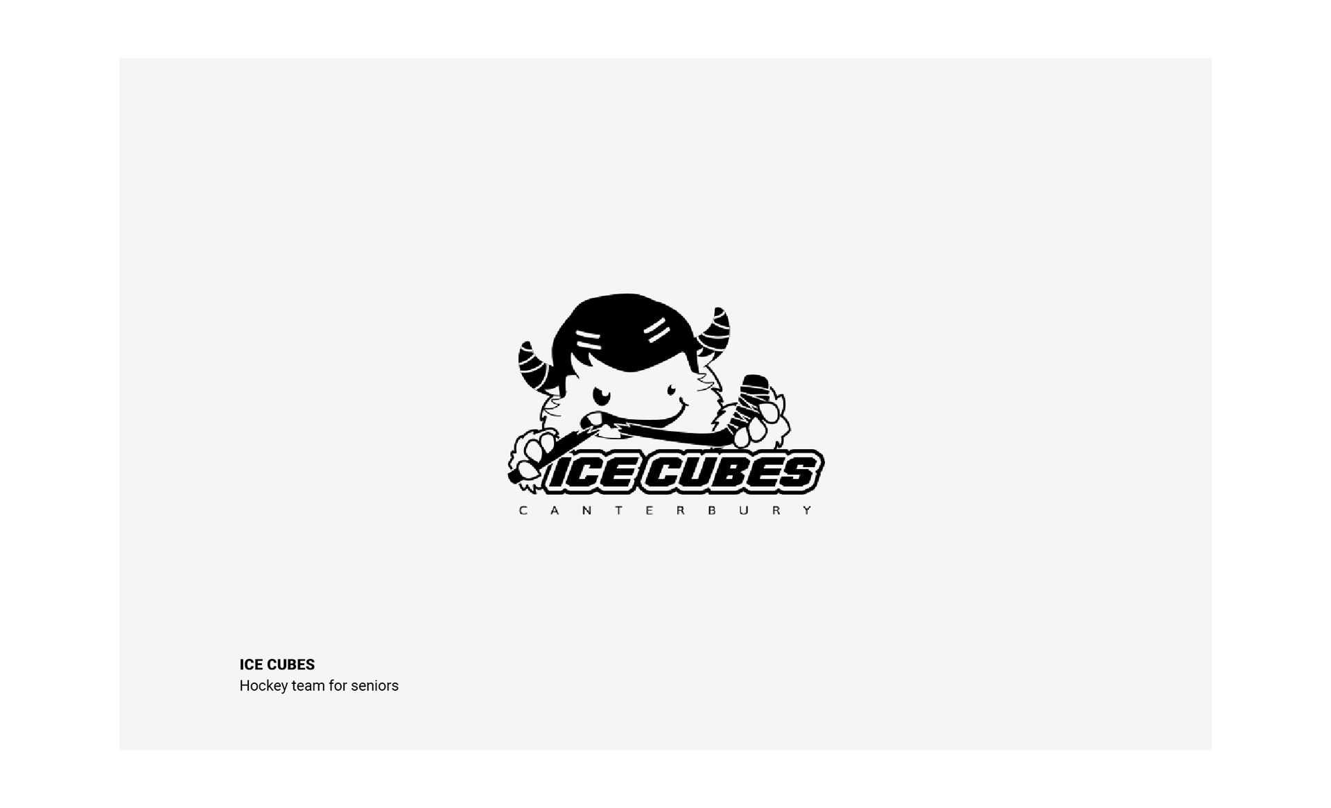 Logo for the hockey team for seniors Ice Cubes